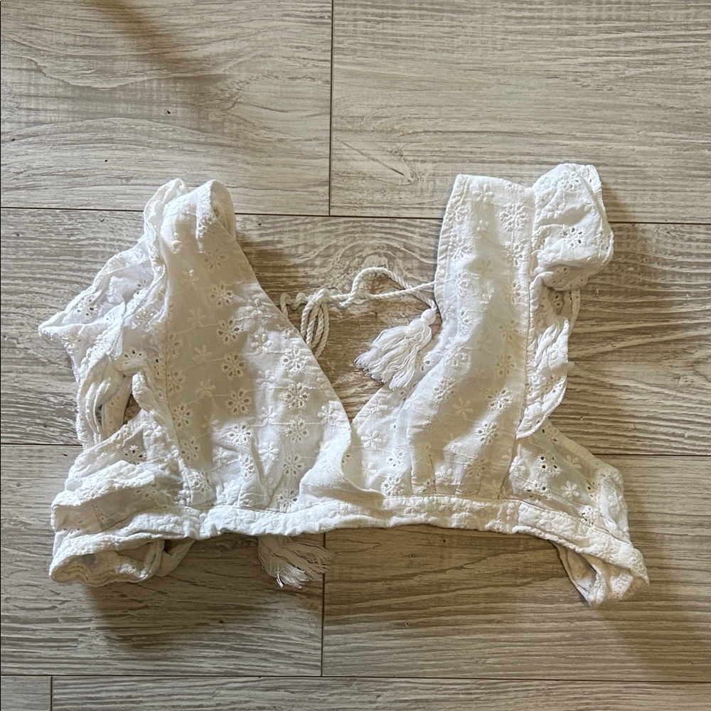 White Eyelet Lace Women Top